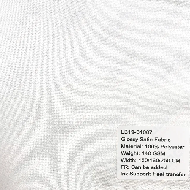 Polyester satin fabric for printing