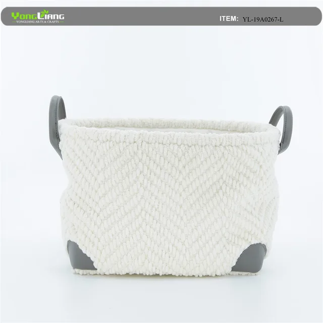 Chenille Fabric Storage Basket