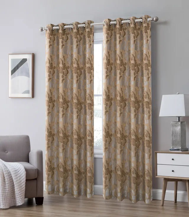 Jacquard curtains with leaves