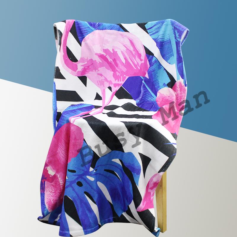 Cotton and polyester digital printed bath towel