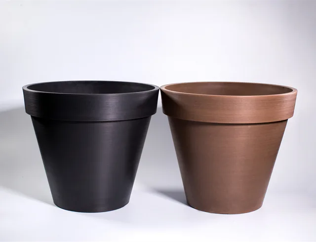 Recylced Plastic Planter Classic Home Decor Flower Pot With Side