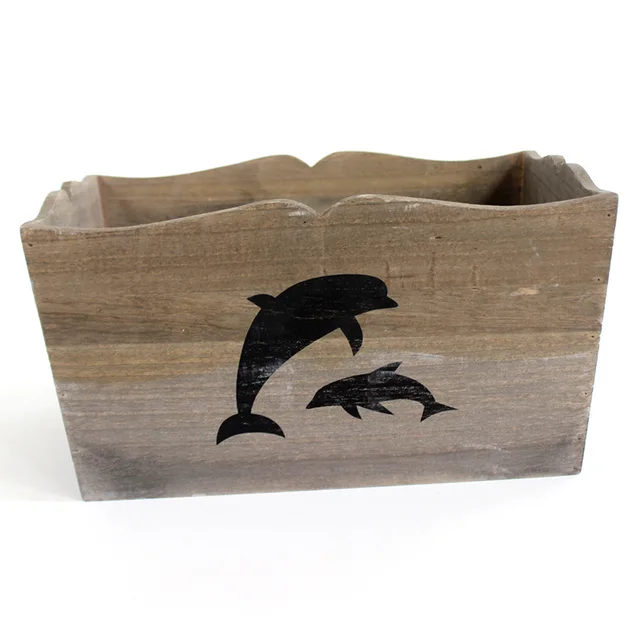 Wooden storage gift basket boxes with silk printing