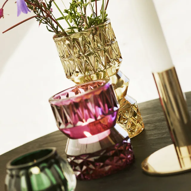 Glass candle holder