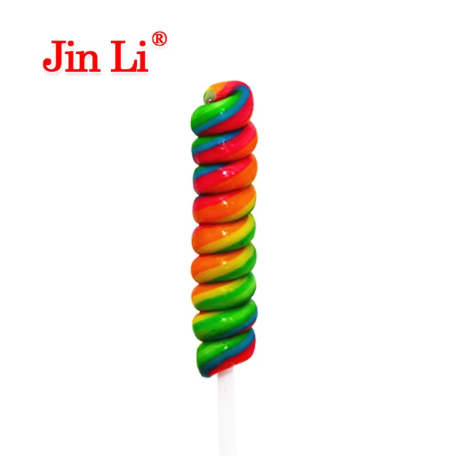 Different size and flavor twisty lollipop candy