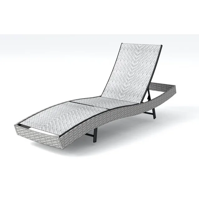 Steel wicker chaise lounge