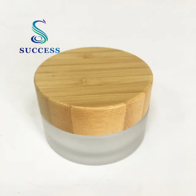 30g frosted glass jar with bamboo lid