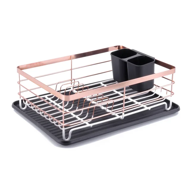 Compact Design Rose Gold Dish Rack