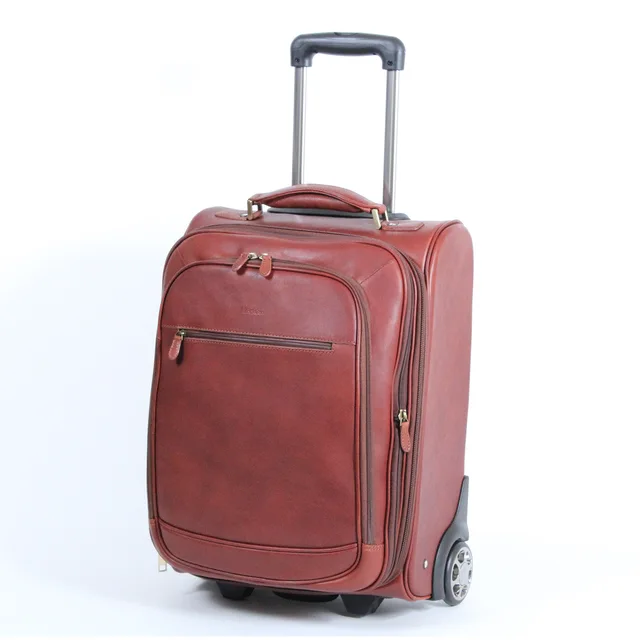Leather trolley bag