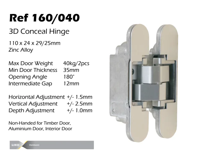 3D Adjustable Conceal Hinge
