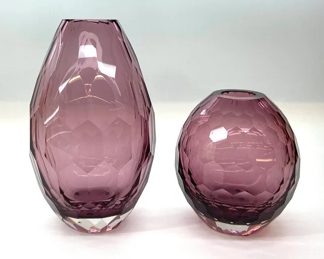 Purple Honey Comb Glass Vase