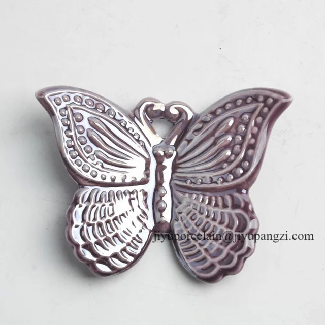 Porcelain ceramic hollow out butterflies decors