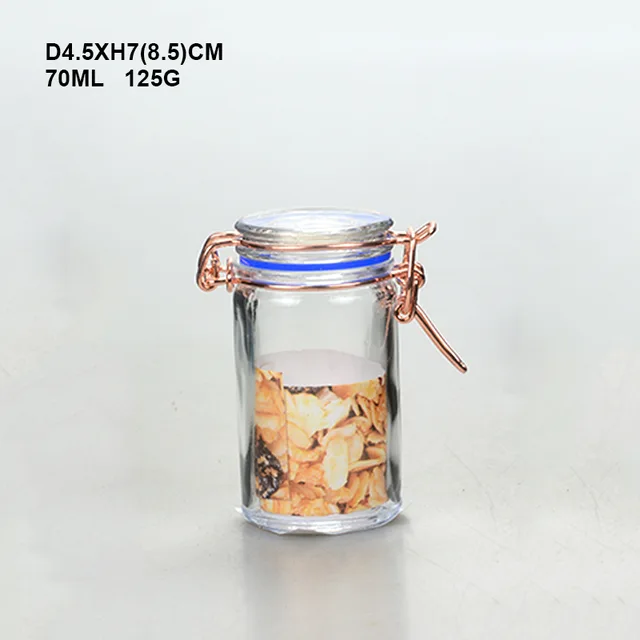 70ml mini airtight glass spice jar round shape
