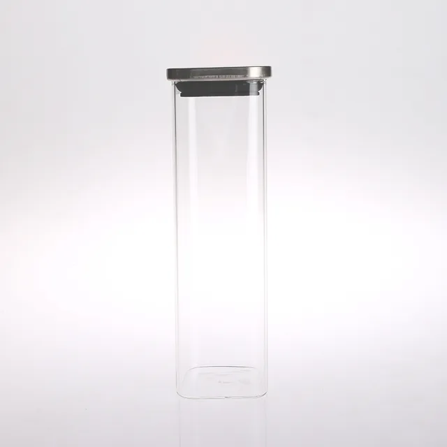 Heat-resistant glass canister with metal lid