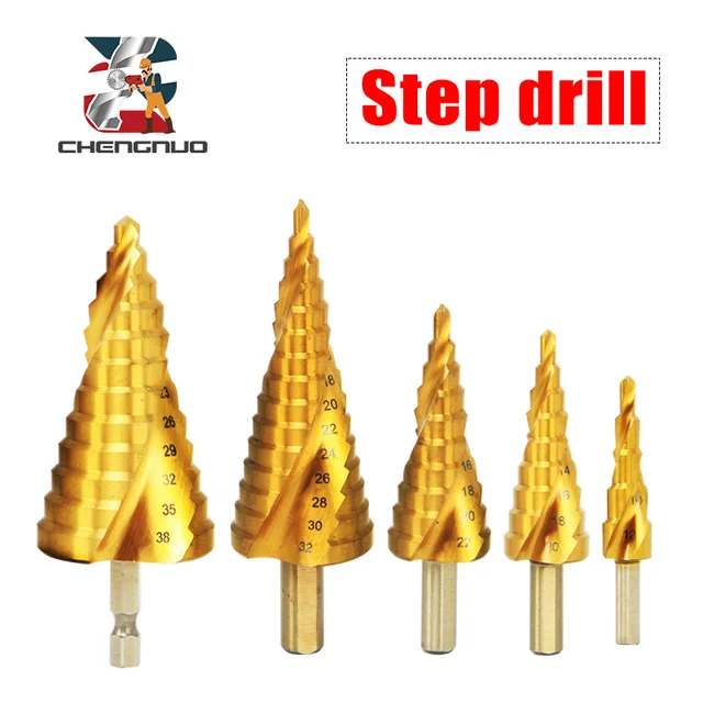 Step drill bits