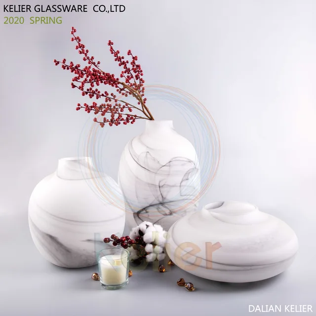 Handmade white porcelain glass vase