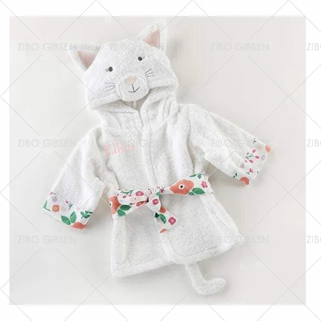 Terry cotton baby bathrobe