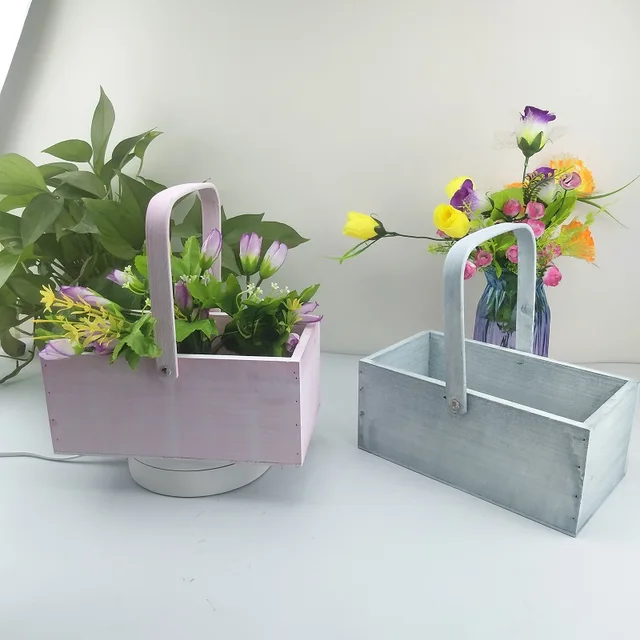 Wood flower baskets fresh spring flower baskets planting flower baskets