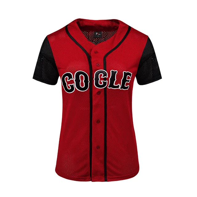 Custom Baseball Button Down Jersey Short Sleeve Hipster Hip Hop T Shirts