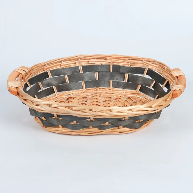 Kingwillow hot selling empty gift wicker storage fruit basket tray storage tray