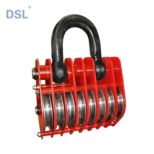 Eight wheel link type pulley block