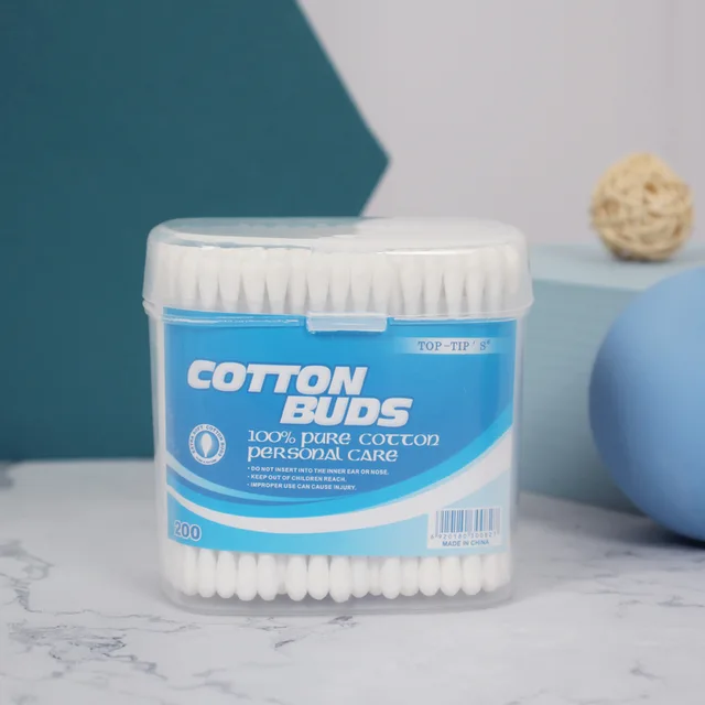 Plastic cotton buds in monobloc PP canister