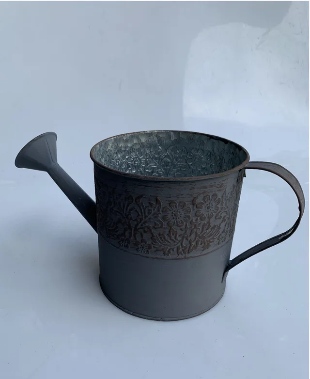 Wholesale Antique style basin Galvanized metal zinc tin Round Crown flower pots