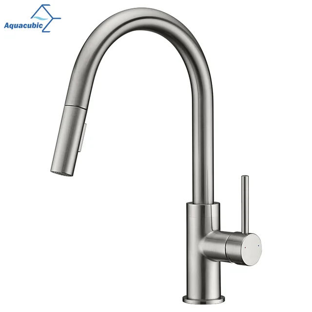 Aquacubic Health CUPC Certified Brass Pull Down Touch Sensor Kitchen Faucet