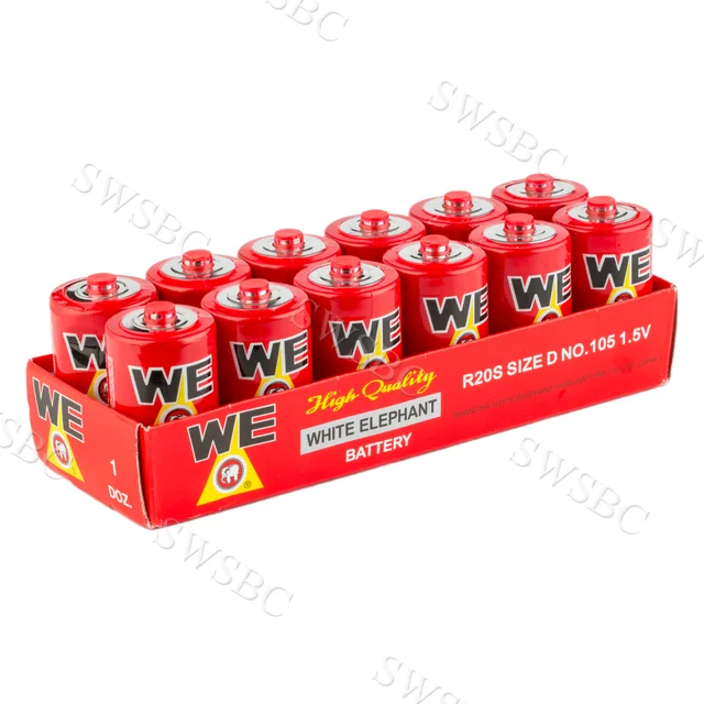 White Elephant R20 D Um-1 Carbon Zinc Battery