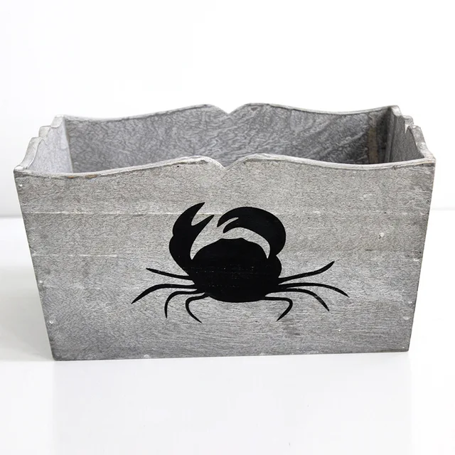 Wooden storage gift basket boxes with printing