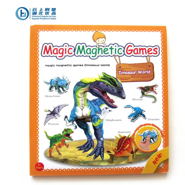 Magnetic playset game book - dinosaur world