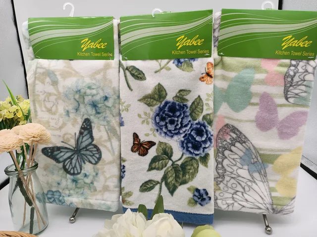 Velour fiber reactive prints kitchen towel