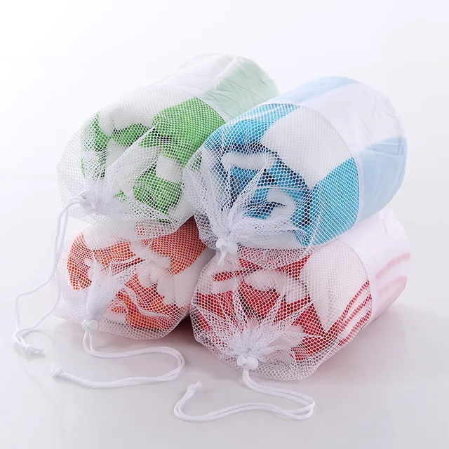 Cheap Microfiber Stripe Beach Towel,Sports Towel With Mesh Bag