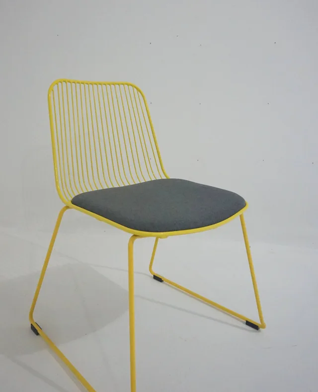 Steel chair with cushion