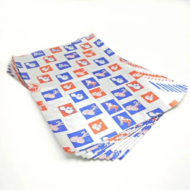 355 x 406 mm / 14"x 16" Disposable Hamburger Sandwich Food Wrap Aluminum Foil Laminated Paper