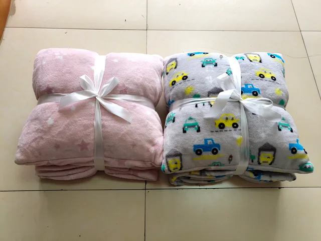 Print coral fleece set