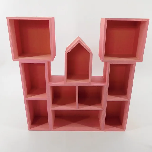 Castle shape wooden wall hanger