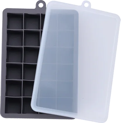 24 cubes silicone ice tray with lid