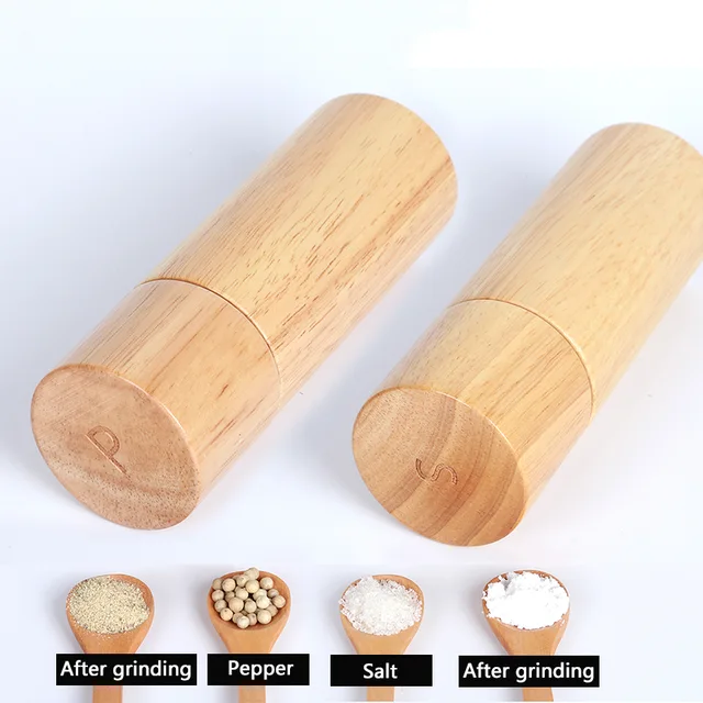 Rubberwood/acacia pepper mill(ceramic grinder+aluminum stick)