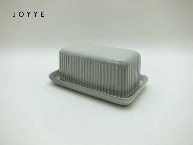 Classic Style Reactive Glaze Butter Dish For Kitchen