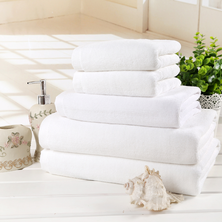 Custom Logo & Size 100% Cotton White Bath Towel Hotel Used Towels