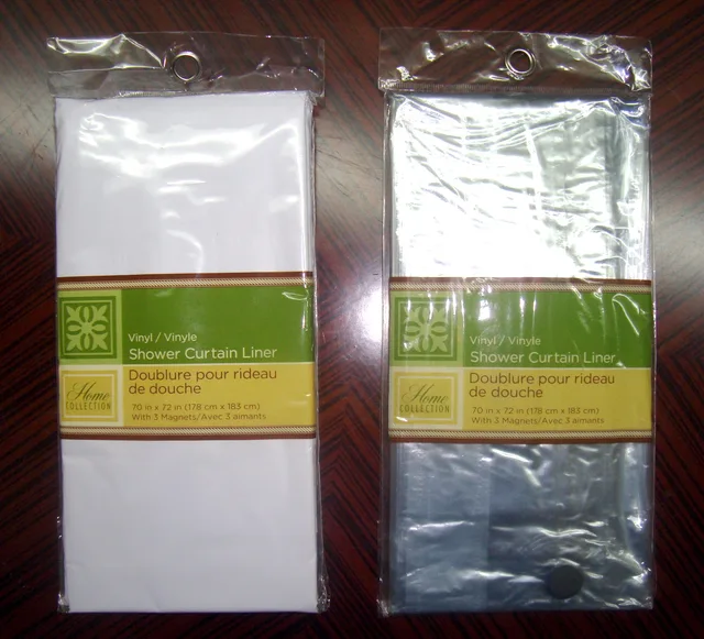 Fashion custom PVC solid color bath Shower Curtain Liner hookless home and hotel use with magnet