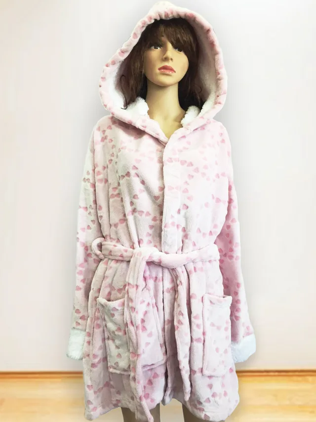 Ladies Embossed Cut-Pill Flannel Robe