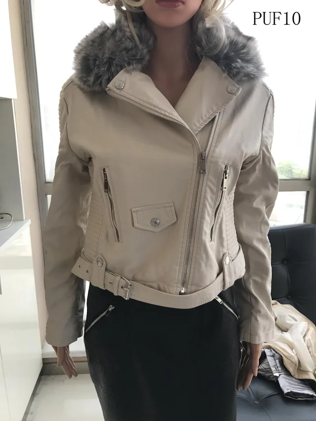 Ladies Print Embroider Pu Jacket