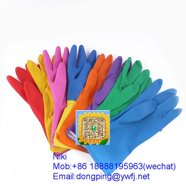 Colorful kitchen rubber gloves for woman use