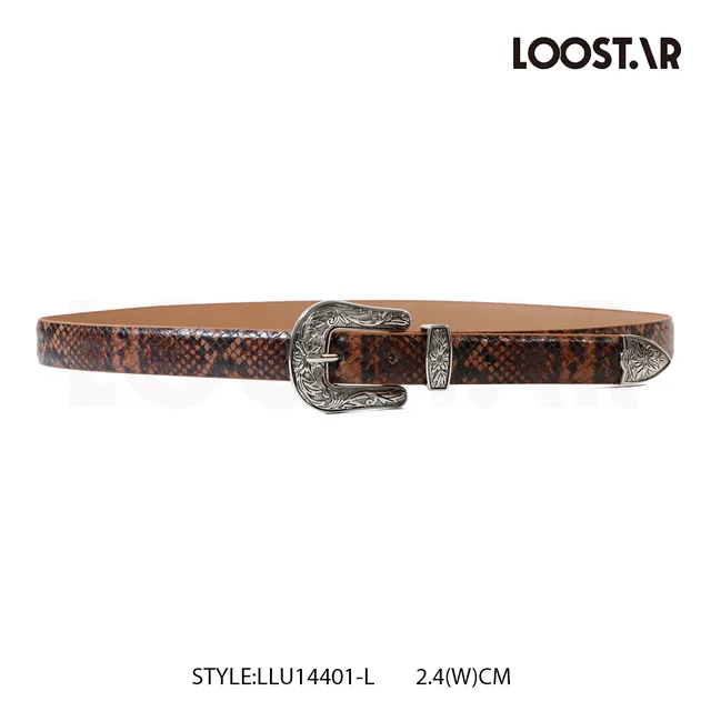 Lady belt snakeskin western buckle