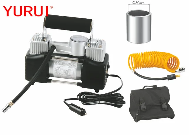 Twin head pump double cylinder compressor two head inflator for tirescar air compressor tire inflator dc12v portble Metal air pump