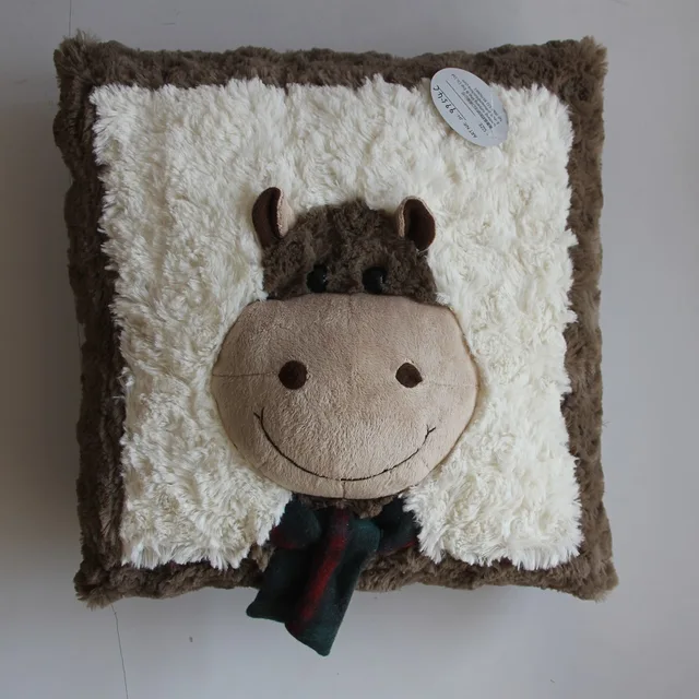 Plush cushion hippo