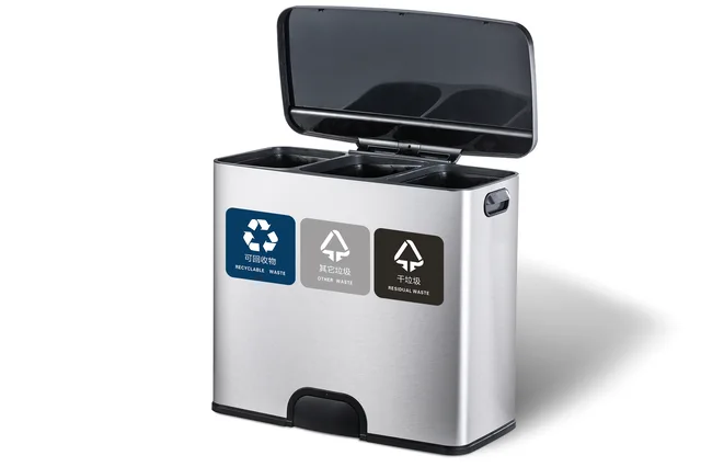 Toe tap recyling smart with inner bin garbage bin