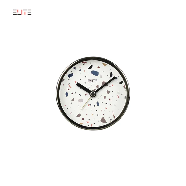 Metal travel clock with foldable stand