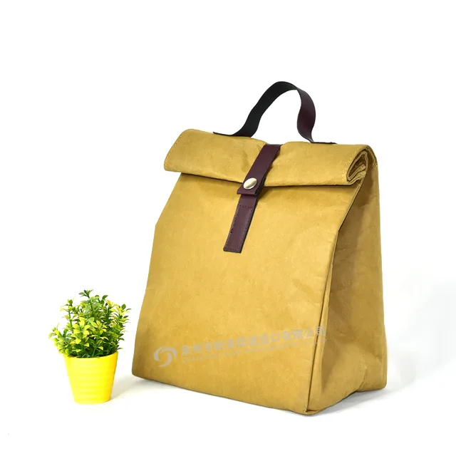 Recyclable washable kraft paper lunch bag